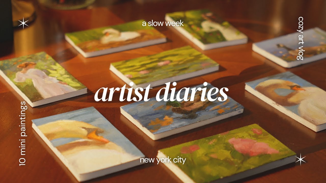 A slow week for the mind, enjoying small moments but still getting work done 🌷 Mini paintings part 2