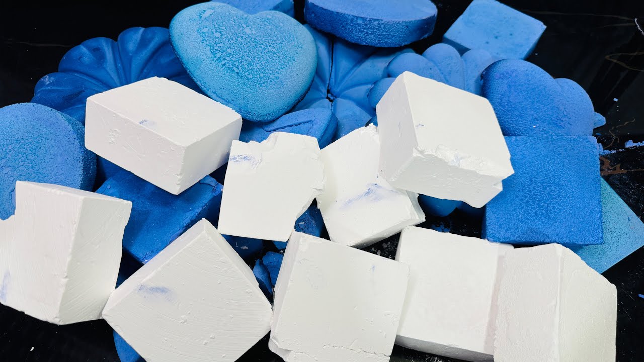 Fresh Blue Dyed Chalk ASMR Crush | Oddly Satisfying Chalk ASMR Video 