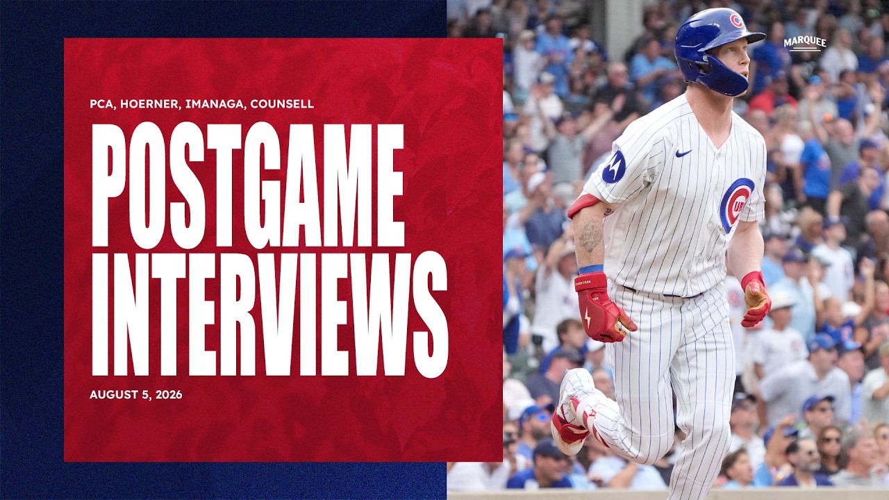 POSTGAME INTERVIEWS: PCA, Hoerner, Imanaga & Counsell | Cubs Locker Room Sound (8/5/2026)