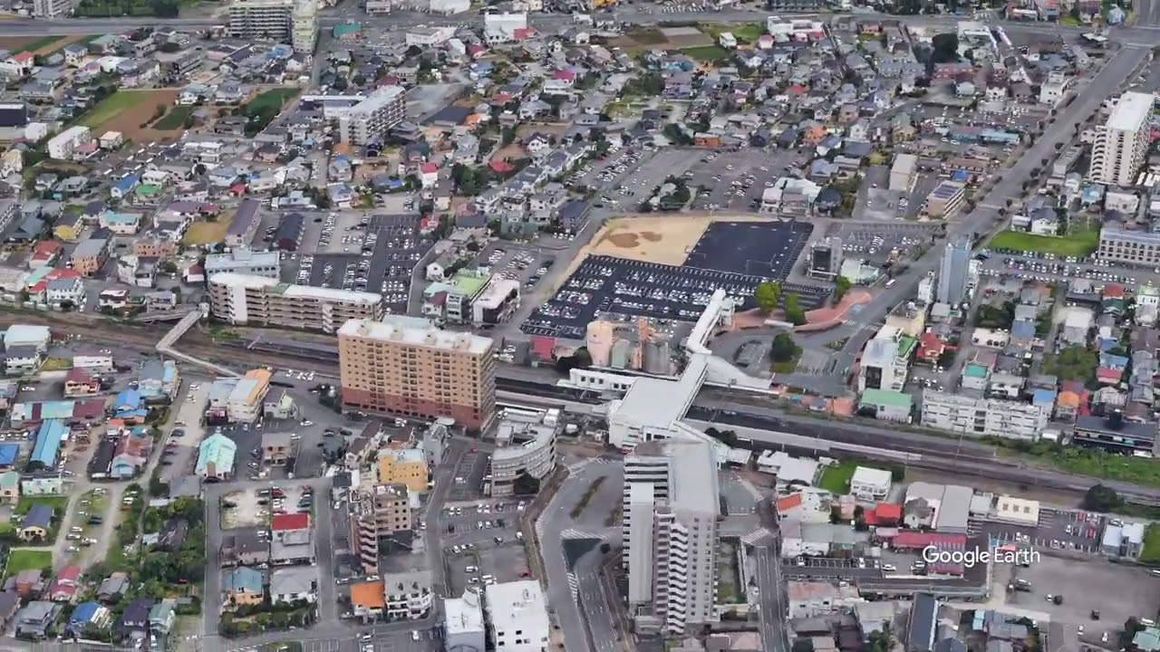 Google Earth　荒川沖駅(茨城県)　常磐線