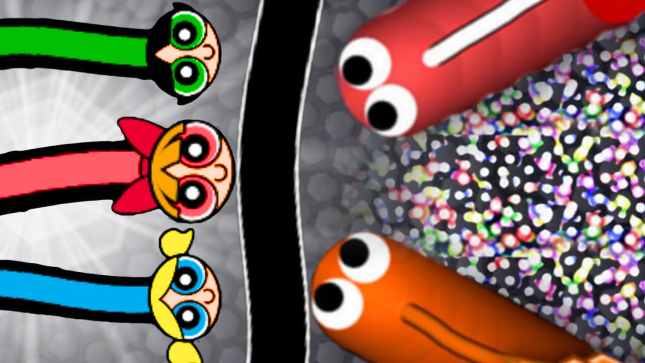 SLITHER.IO MOST POWERFUL TEAM - NEW POWER PUFF GIRLS SKIN HACK / MOD ON SLITHER.IO - BIGGEST SNAKE!