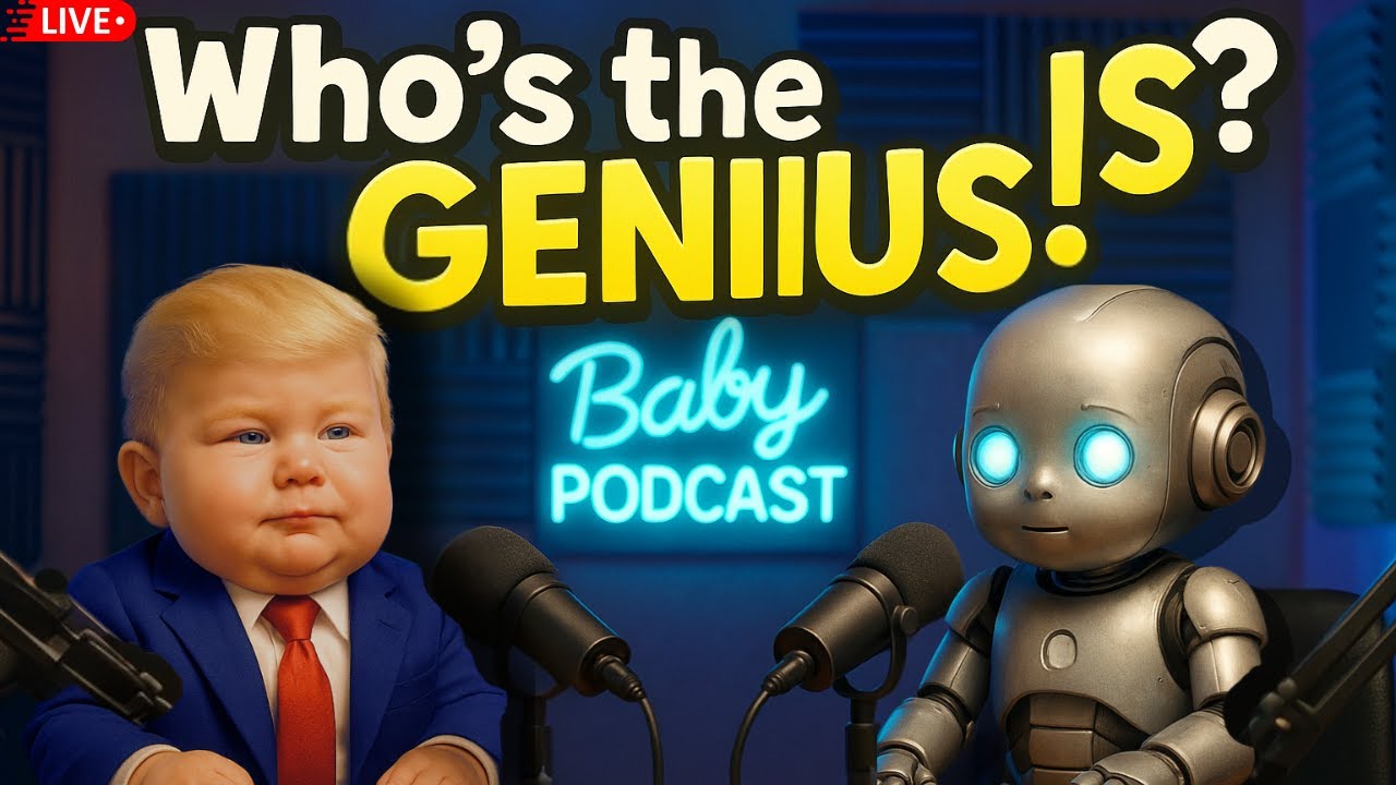 Baby Trump vs Baby Robot — Funniest Podcast Debate | AI vs Human ComedY!!