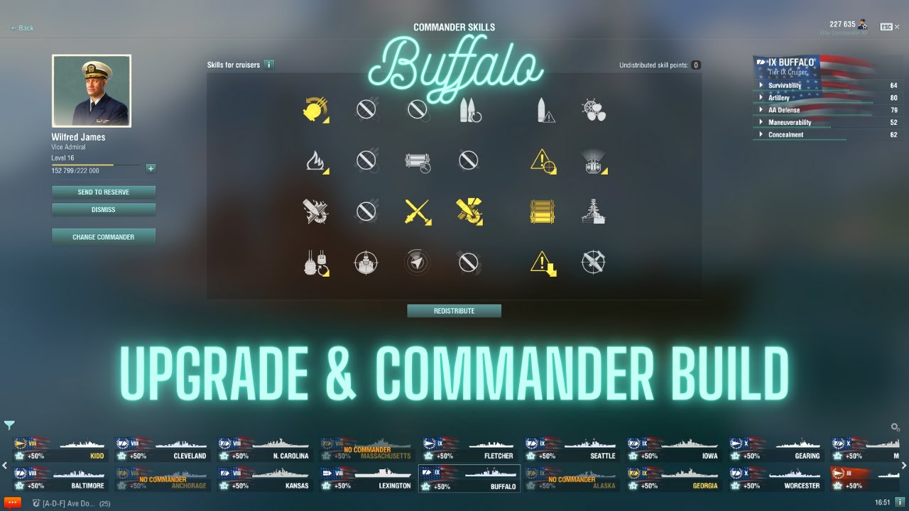 World of Warships - Buffalo: Upgrade & Commander Build