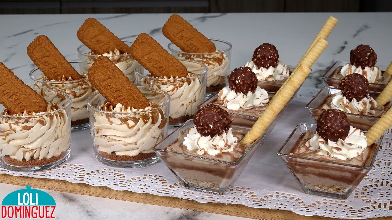 Estos vasitos serán todo un éxito cuando los sirvas en tu mesa con sabores a bombones y galletas