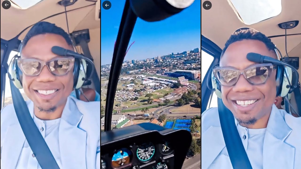 Dj Tira making his way to Durban July 2024 in style 🚁🔥 #HDJ2024