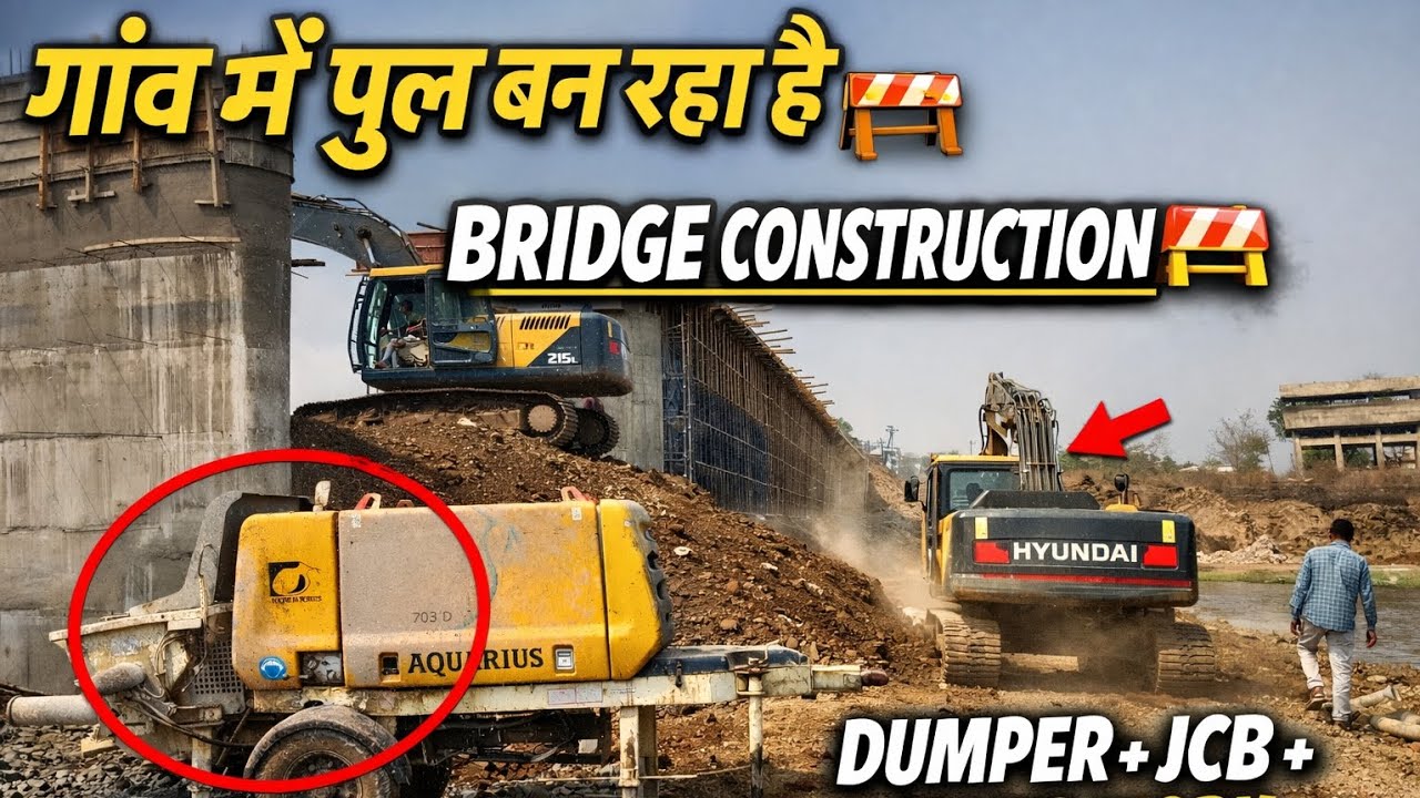 Village Bridge Construction Work 🚧 | Dumper, Excavator & Concrete Machine #amityadavt2 