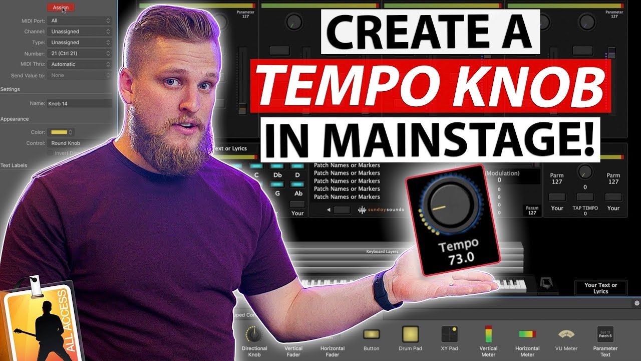 Учебное пособие по MainStage: Как добавить регулятор темпа в ваш концерт