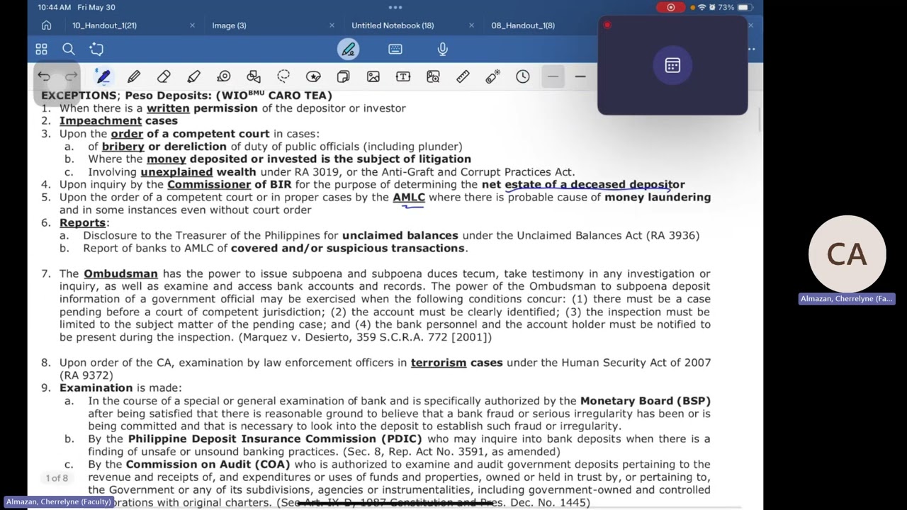 Bank Secrecy Law and PDIC Act