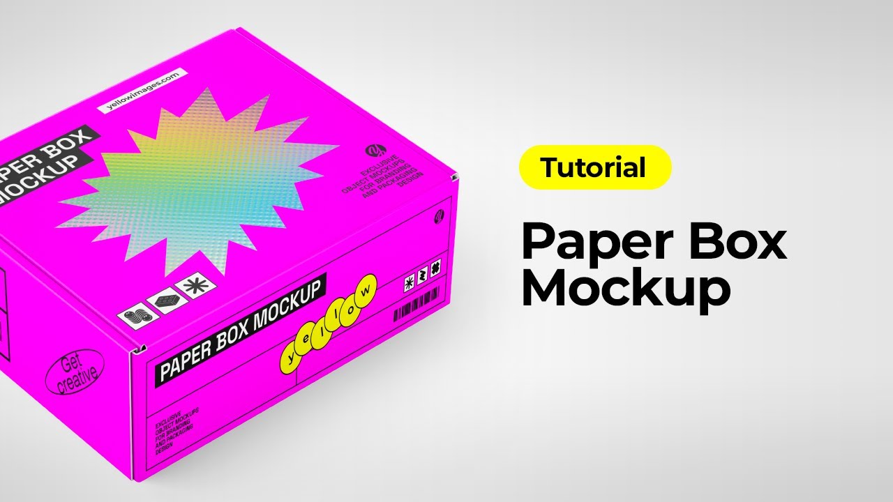 Yellow Images Tutorial: How to use a mockup. Paper Box Mockup