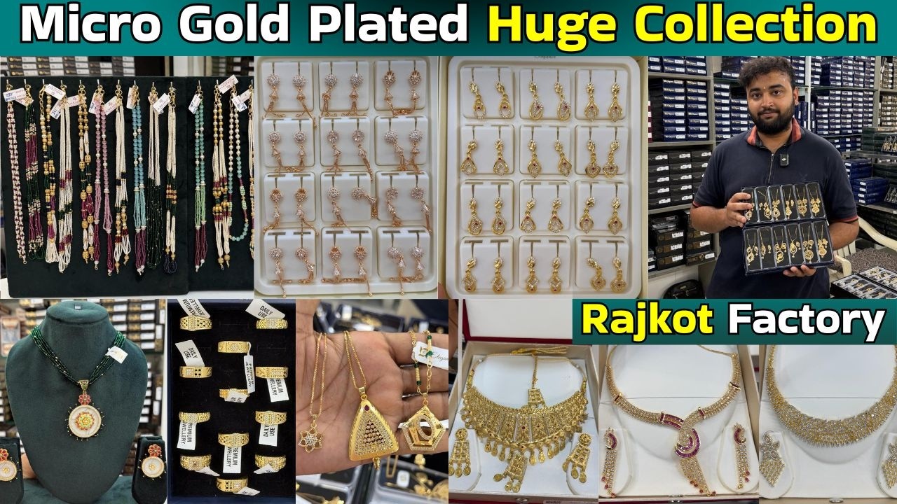 Huge Micro Gold Jewellery Factory Collection Rajkot | Necklace Sets, Rings, Earrings & More