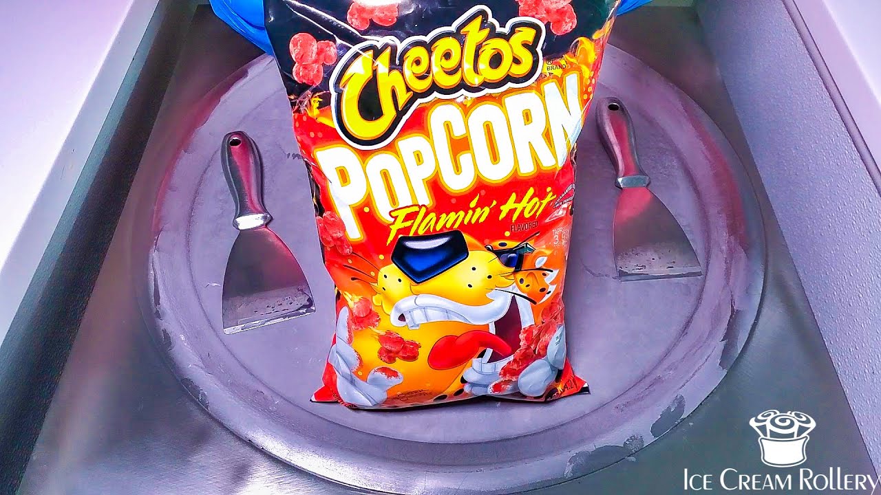 Flamin Hot Cheetos Popcorn Ice Cream Rolls | Satisfying Asmr