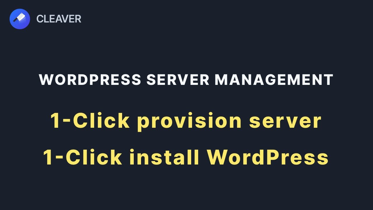 How to provision a server and install WordPress in just a couple clicks