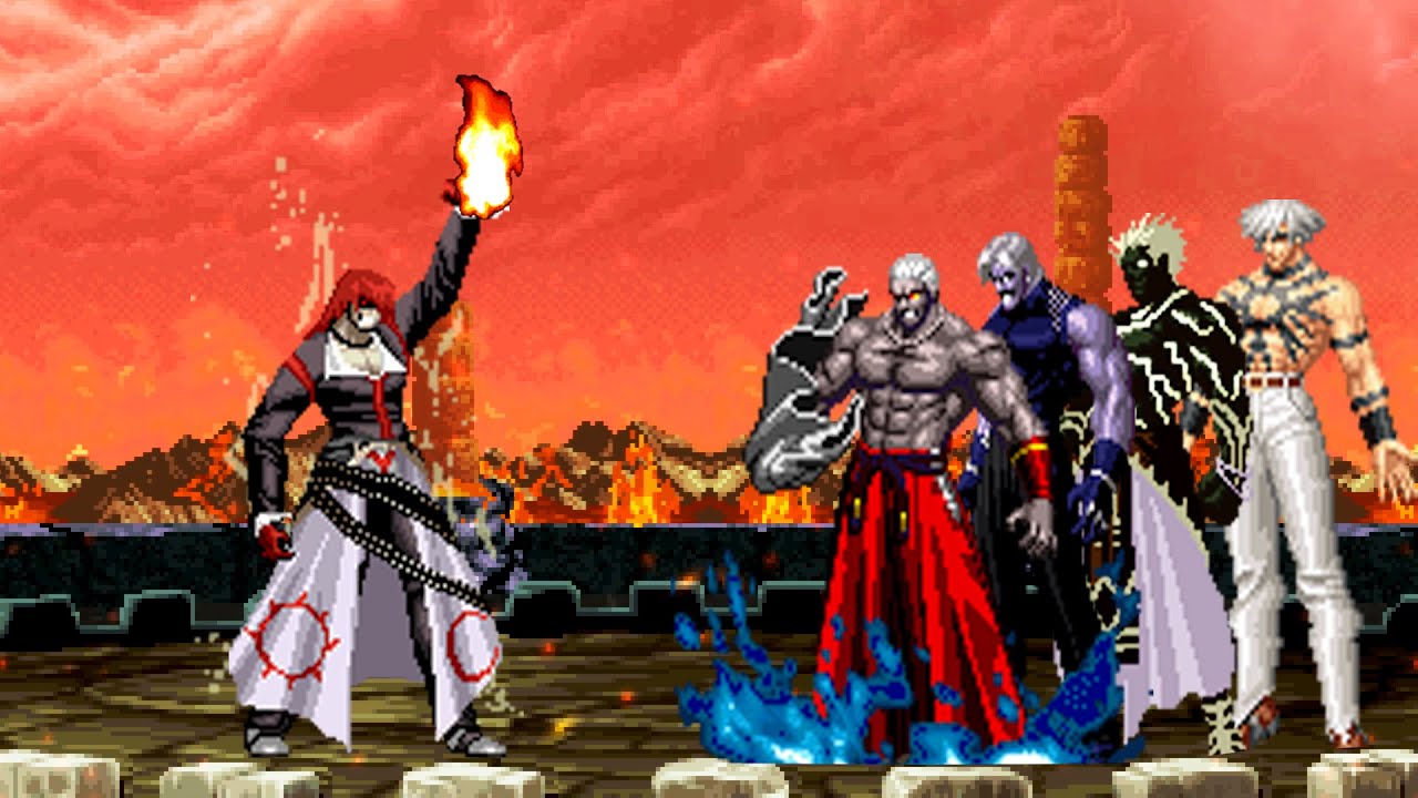 [KOF Mugen] Element iori Vs  Nightmare KOF Bosses