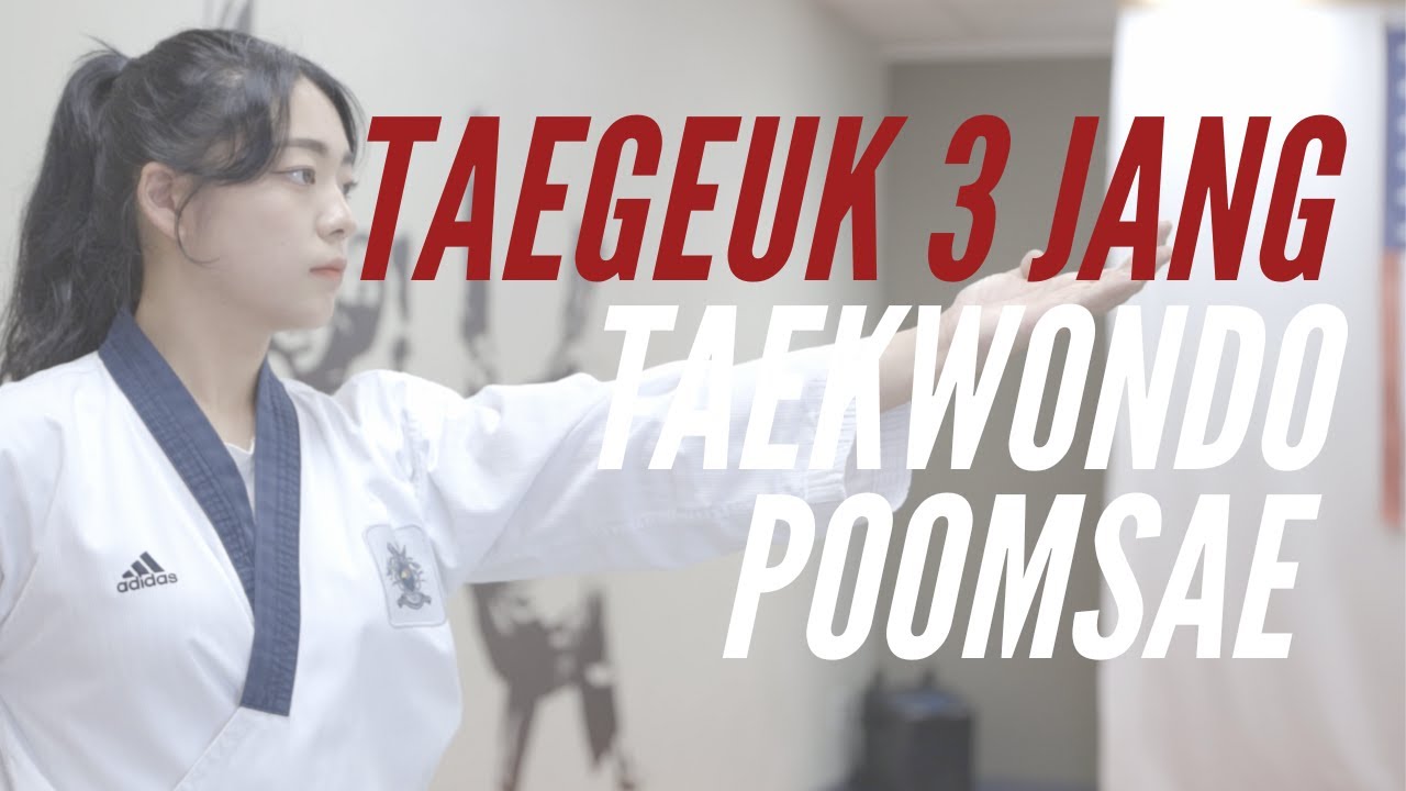Taekwondo Poomsae: Taegeuk 3 Jang (Step by Step, Follow Along, Front, Rear View)