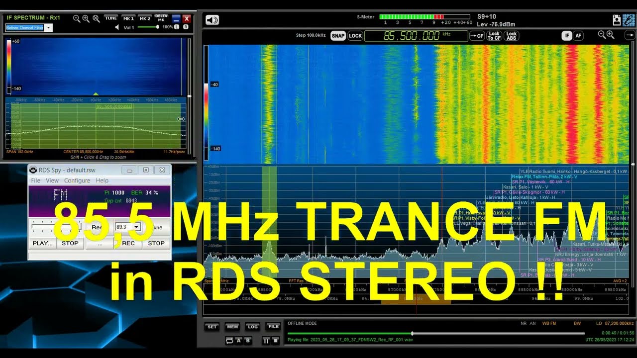 2023-05-26 - TRANCE FM 85,5 MHz - 3,5m Dutch pirate received via Sporadic E in Finland approx.1350km