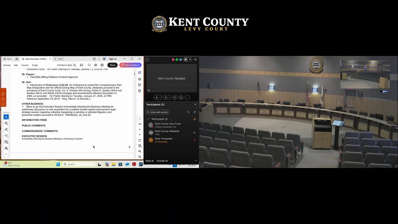 Kent County Levy Court 12-09-2025