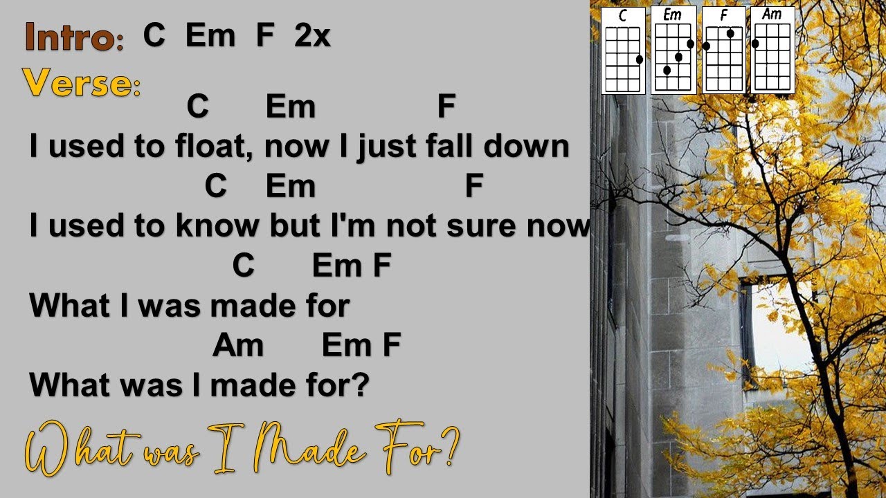 What was I Made For? - Billie Eilish (Ukulele Play Along)