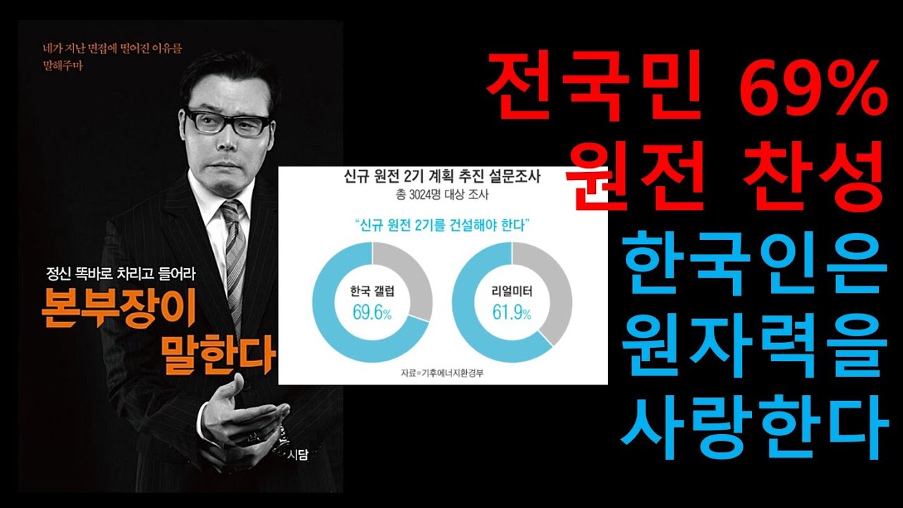 대한민국 국민 69% 신규 원전 건설 찬성! 한국인은 원자력을 사랑한다. 새마을 운동을 시작으로 효울성과 스피드를 사랑하게된  대힌민국 국민성의 발현!