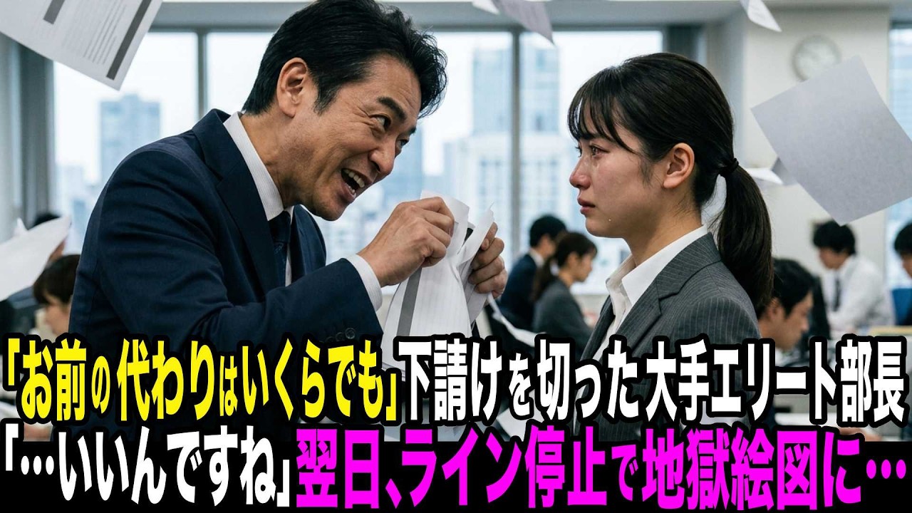 「代わりはいくらでもいる」下請けとの契約を切ったエリート部長 。翌日、製造ライン停止で数十億の損失発生…【スカッと】