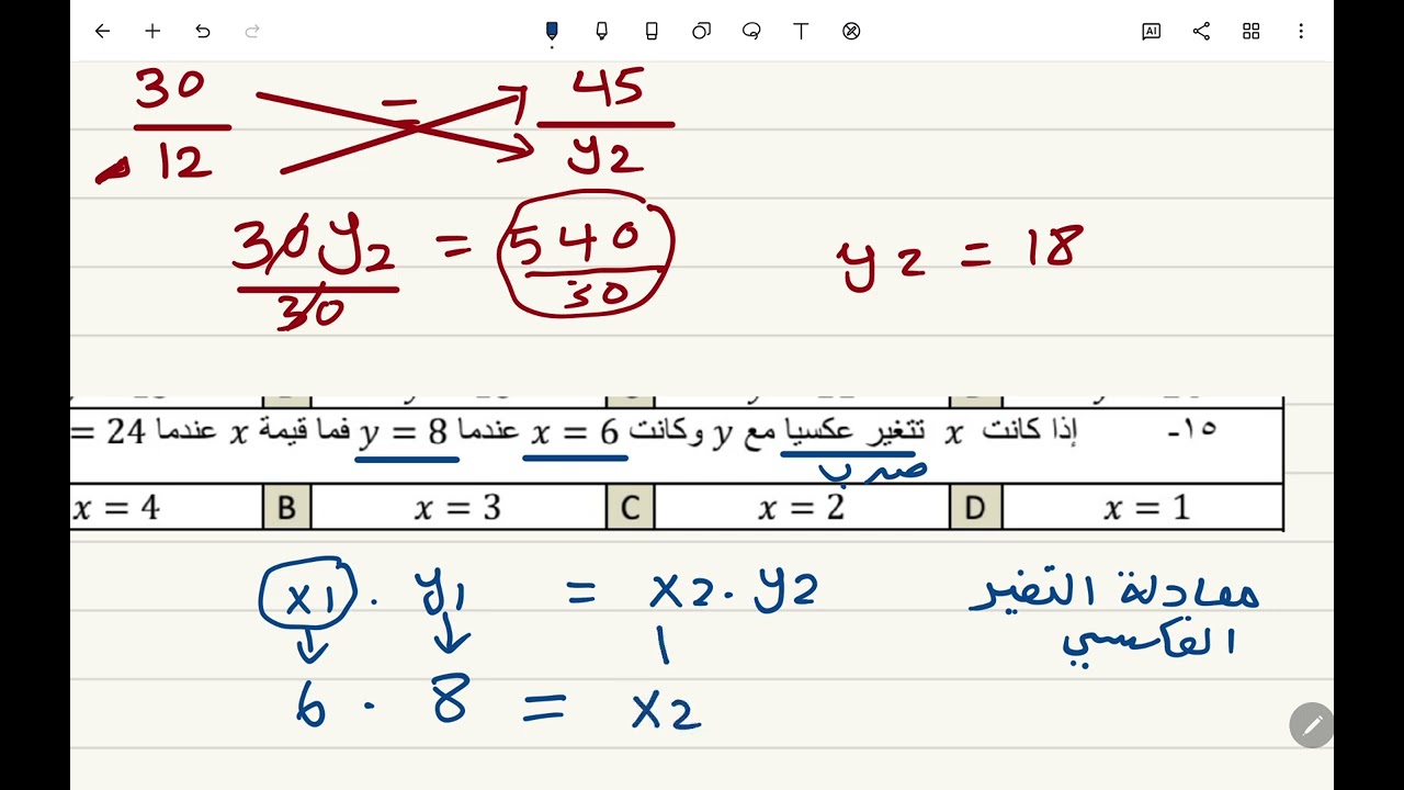 مراجعة الباب الاول للصف الثاني الثانوي ( العبارات النسبية ) الجزء الخامس 