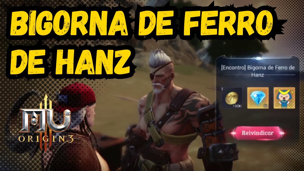 MU ORIGIN 3 - [ENCONTRO] BIGORNA DE FERRO DE HANZ + OURO + DIAMANTES + EMOJI  (OLHOS ESTELARES)