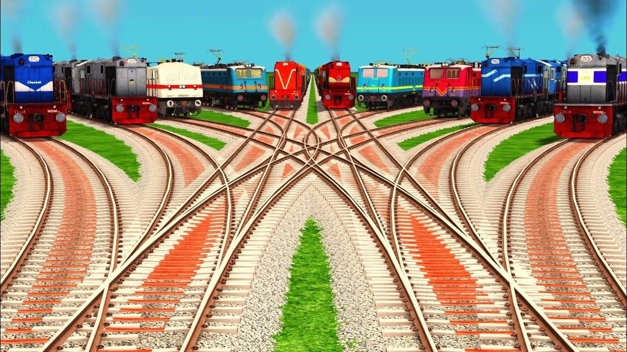 Indian Realistic Railroad Tracks at Diamond Train Crossing ll railway railroad station track #train