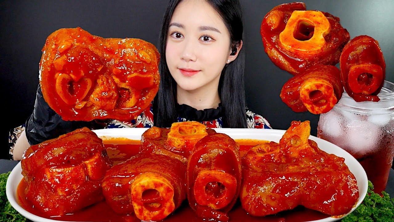 МУКБАНГ Жевательный И Мягкий *Острые Тушеные Говяжьи Ножки🔥 | MUKBANG | АСМР | EATING SOUND