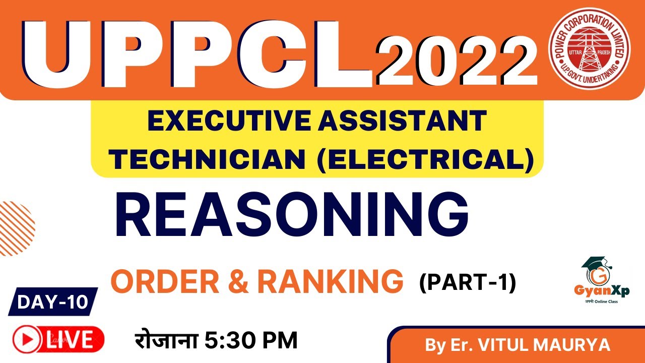 Day-10 Reasoning  || UPPCL Executive Assistant/ UPPCL कार्यकारी सहायक || UPPCL Exam 2022 || GyanXp