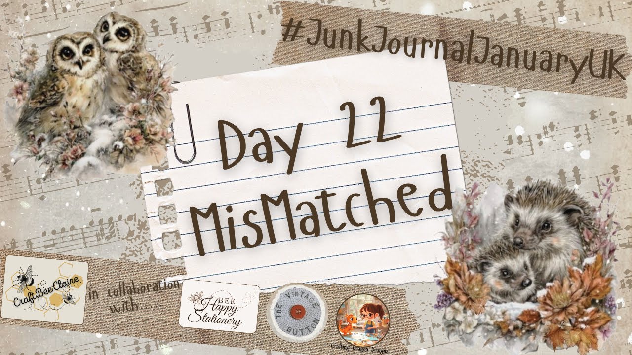 #JunkJournalJanuaryUK #Day22 - Mismatched + giveaway 🤩🐝🌟