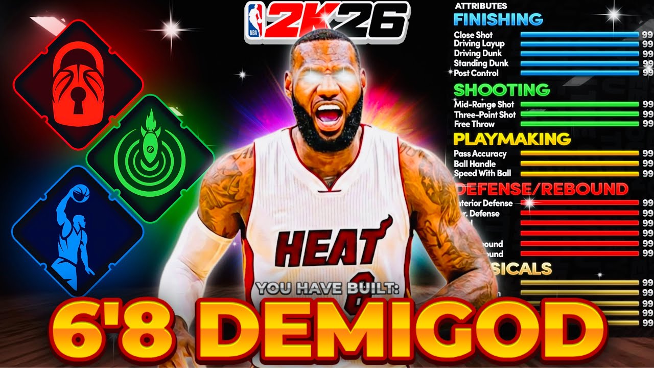 *НОВИНКА*! БИЛД &laquo;ПОЛУБОГ&raquo; В NBA 2K26 БЕЗ СЛАБОСТЕЙ! БИЛД &laquo;ПОЛУБОГ&raquo; РОСТОМ 203 СМ! Лучший билд в 2K26