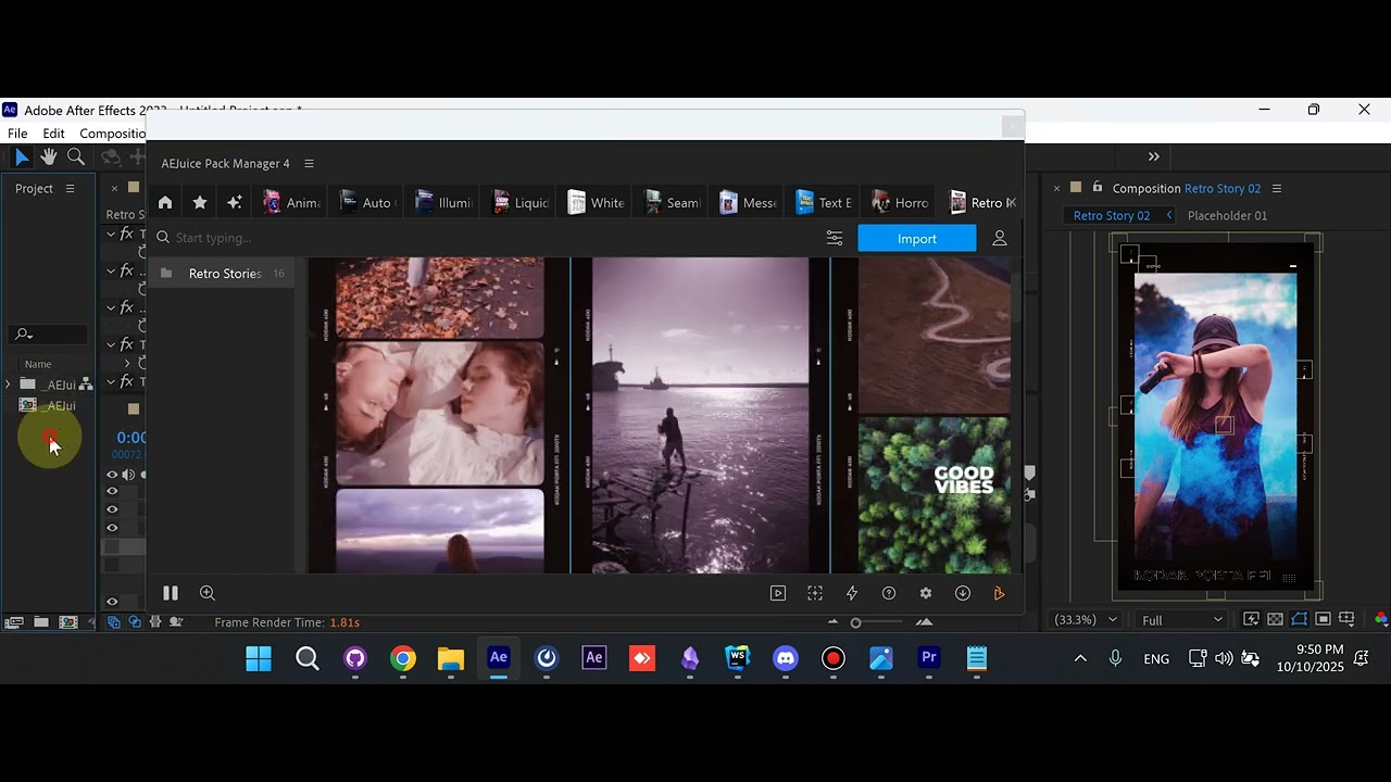 How to edit in AEJuice Pack Manager in After Effects