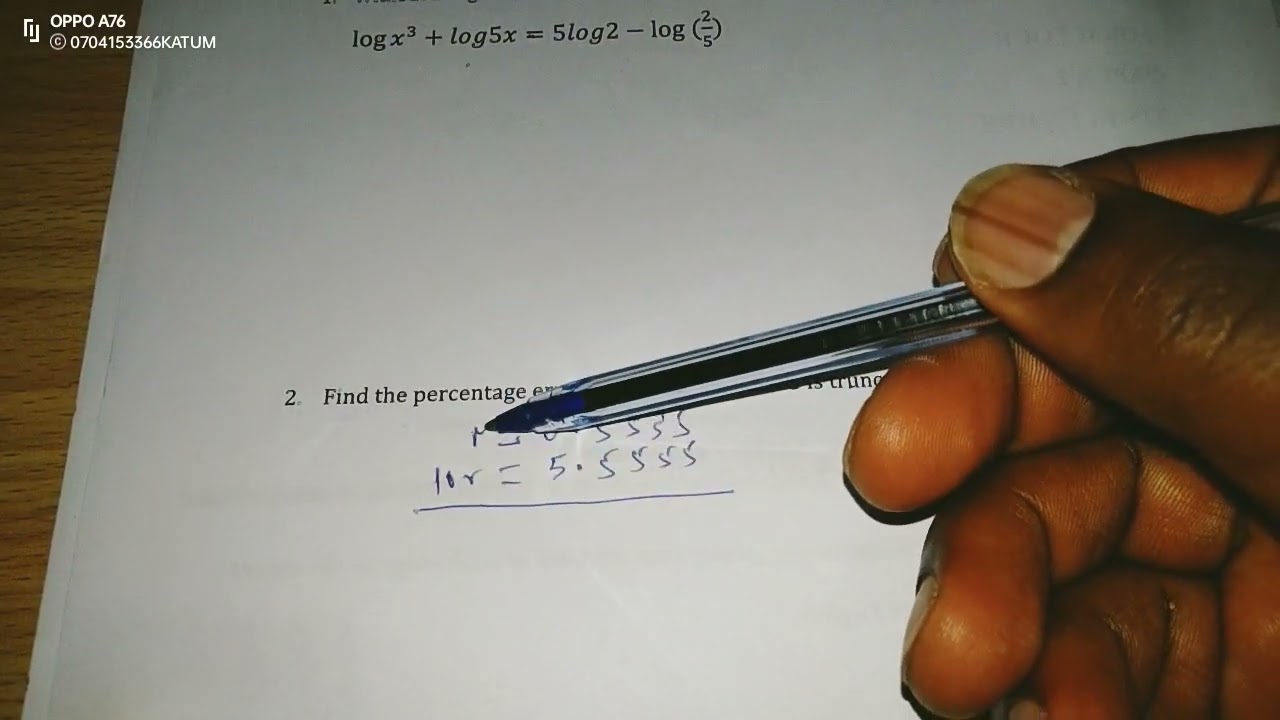 TRUNCATION ERRORS AND RECURRING DECIMALS