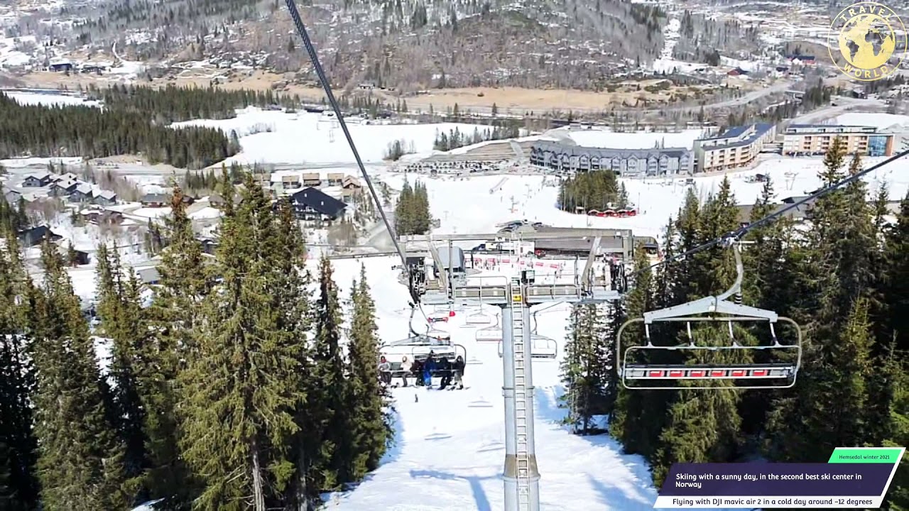 Skiing one of the biggest ski center in Norway Hemsedal, flying with mavic air 2, winter 2021 🇸🇯 🎥⛷🏂