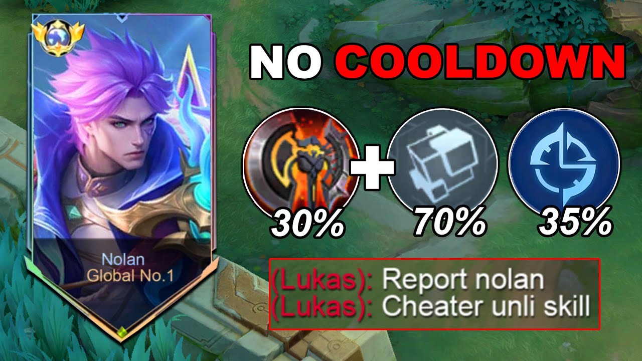WHEN GLOBAL NOLAN ABUSE THIS NEW COOLDOWN EMBLEM AND BUILD IN SOLO RANKED GAME!! (must try)