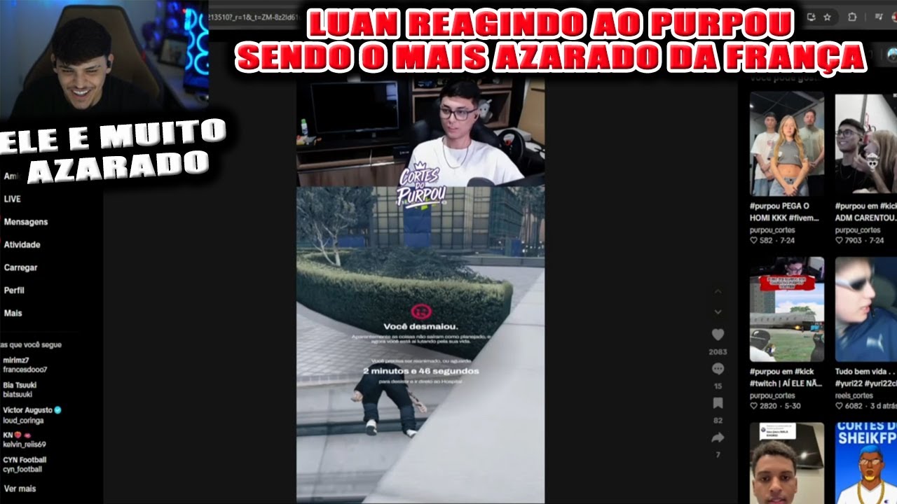 LuanZ7 Reagindo Ao Purpou Sendo o Mais Azarado Da França kkkkkkkkkkk