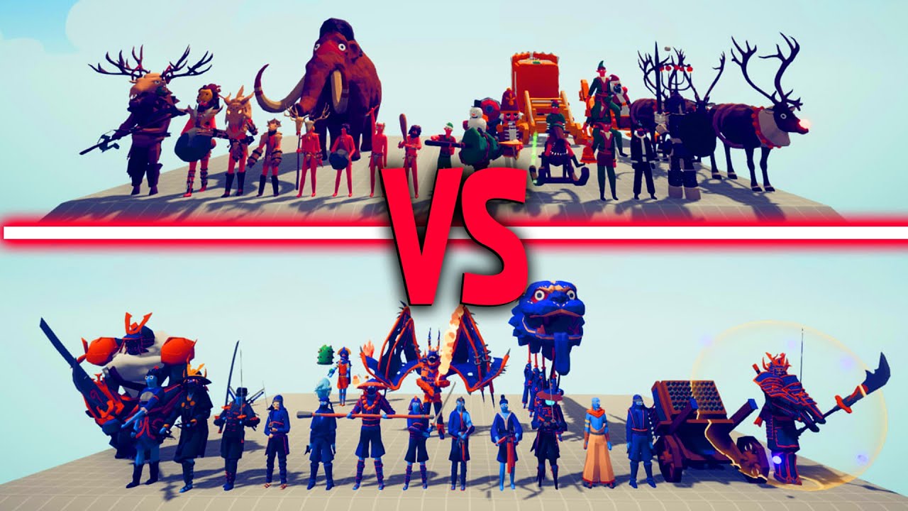 TRIBAL TEAM + HOLIDAY TEAM vs MEGA DYNASTY TEAM | TABS - Totally Accurate Battle Simulator