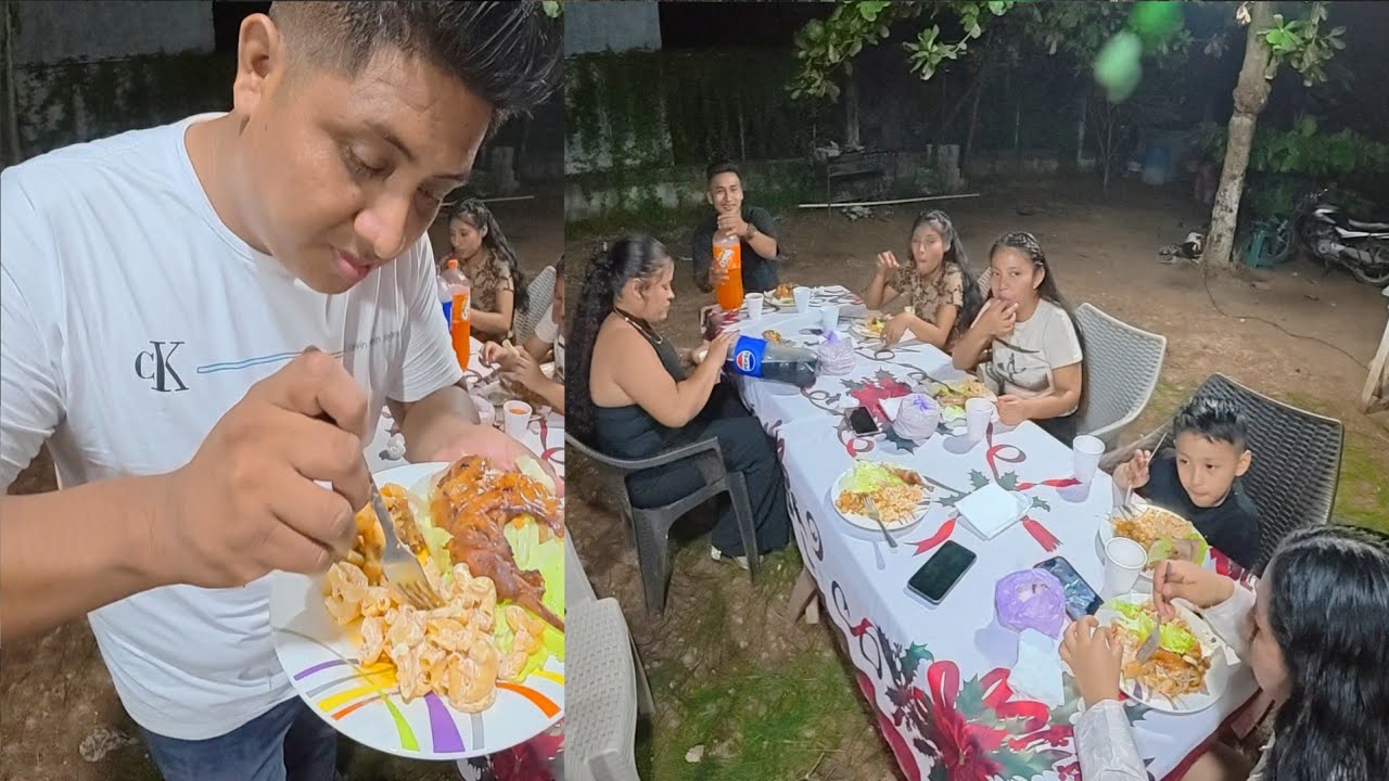 Asi pasamos noche buena. Todos quedaron Facinados con estas gallinas ordenadas 