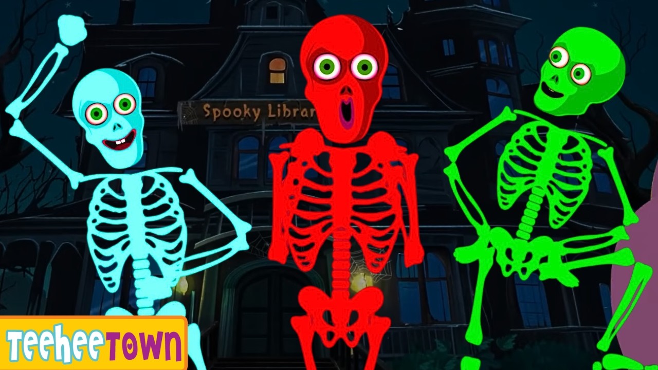 💀 Skeleton Stuck In Mysterious Haunted Library 📚👻Spooky Skeletons Songs By TeeHee Town