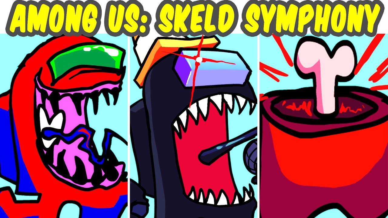 Friday Night Funkin' VS AMONG US: SKELD SYMPHONY V1 VS Glitch Impostor VS Black Imposter (FNF MOD)