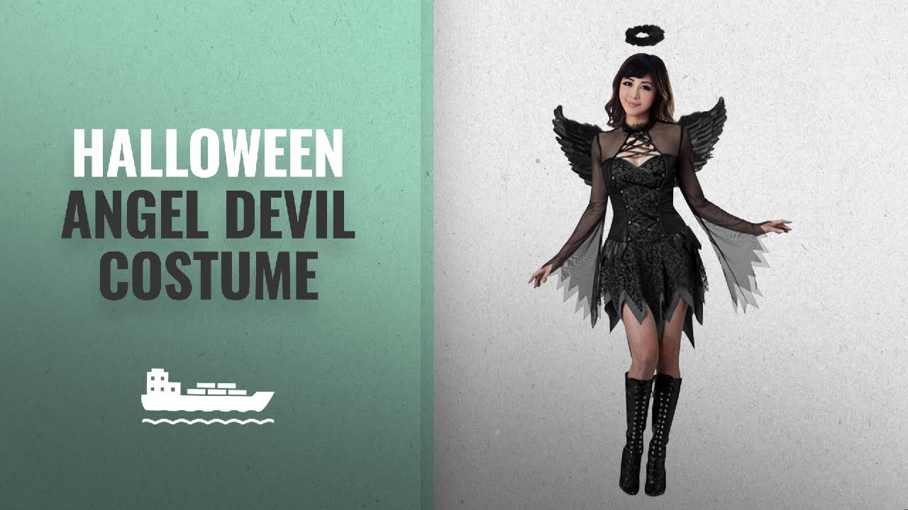 Halloween Angel Devil Costume Ideas: LAEMILIA Womens Lace Sexy Halloween Dark Angel Devil Fairy