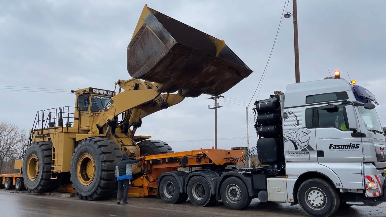 Loading And Transporting The Huge Caterpillar 992C Wheel Loader - Fasoulas Heavy Transports