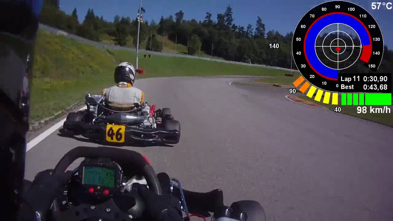 Karting Ampfing 01.08.2010  Session 7 Telemetrie Data Onboard Cam CRG Bad Boy TM K9C