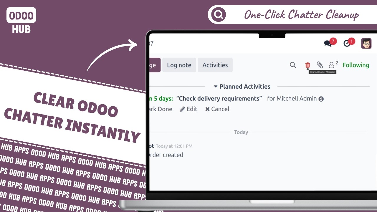 How to Clear All Chatter Messages in Odoo | Delete Activities, Emails & Attachments | Odoo Hub