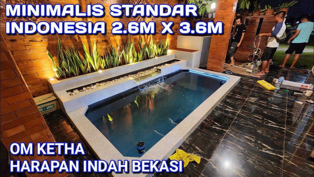 KOLAM IKAN KOI MININALIS 2.6M X 3.6M CHAMBER 1M X 2.3M | PERUM HARAPAN INDAH BEKASI