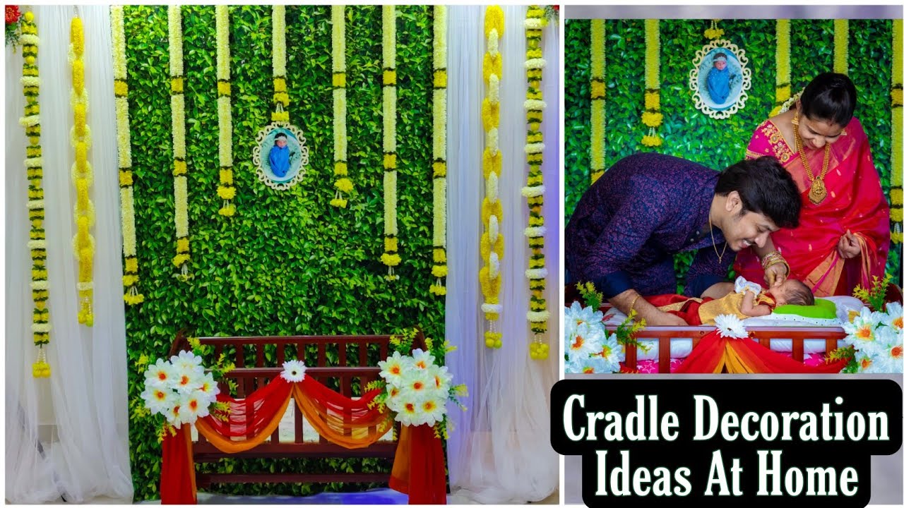 Background Decoration Ideas | DIY Backdrop | Cradle Ceremony Decoration Ideas At Home