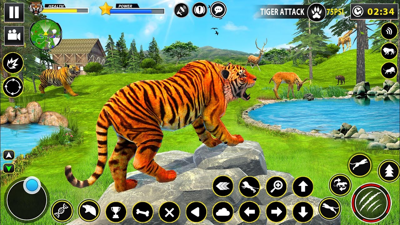 Tiger Attack Game Dangerous Jungle Mission | Tiger Simulator Gameplay Hindi