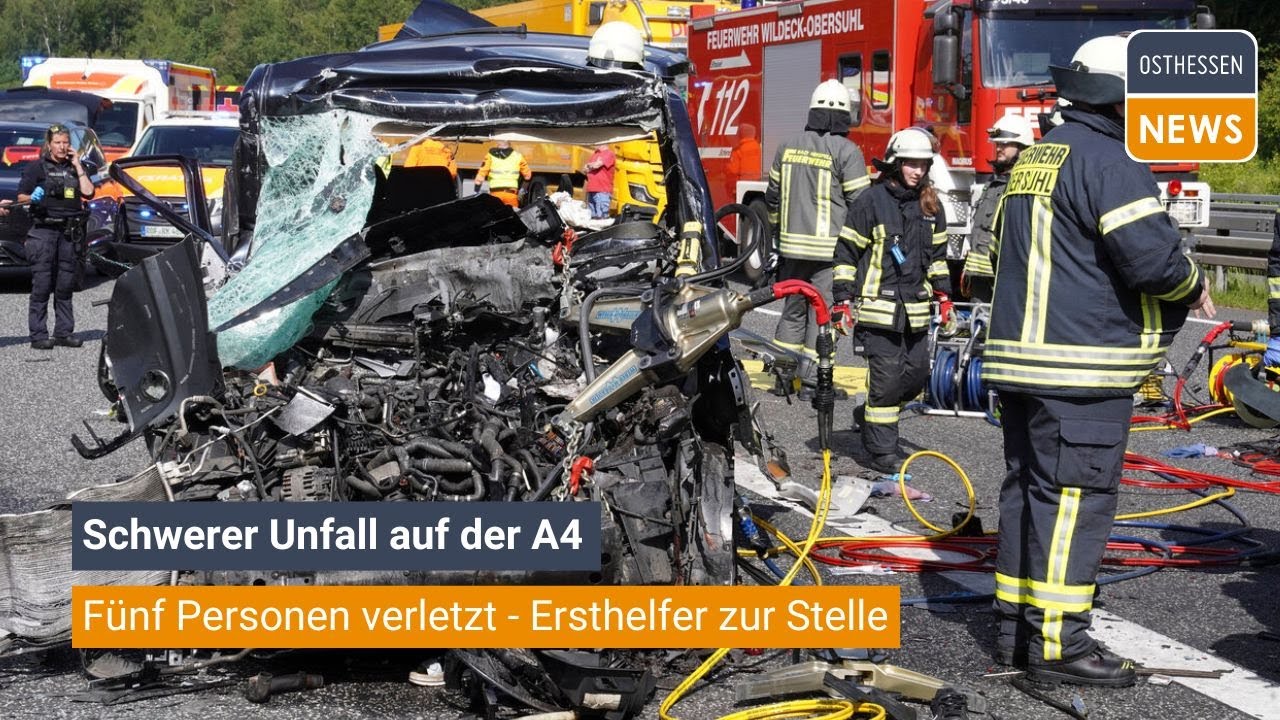 WILDECK: Schwerer Unfall auf der A4 - Fünf Personen verletzt