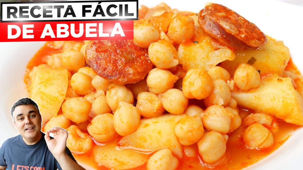 GARBANZOS GUISADOS con CHORIZO 🍲😋 RECETA de la ABUELA, potaje TRADICIONAL, receta sencilla.