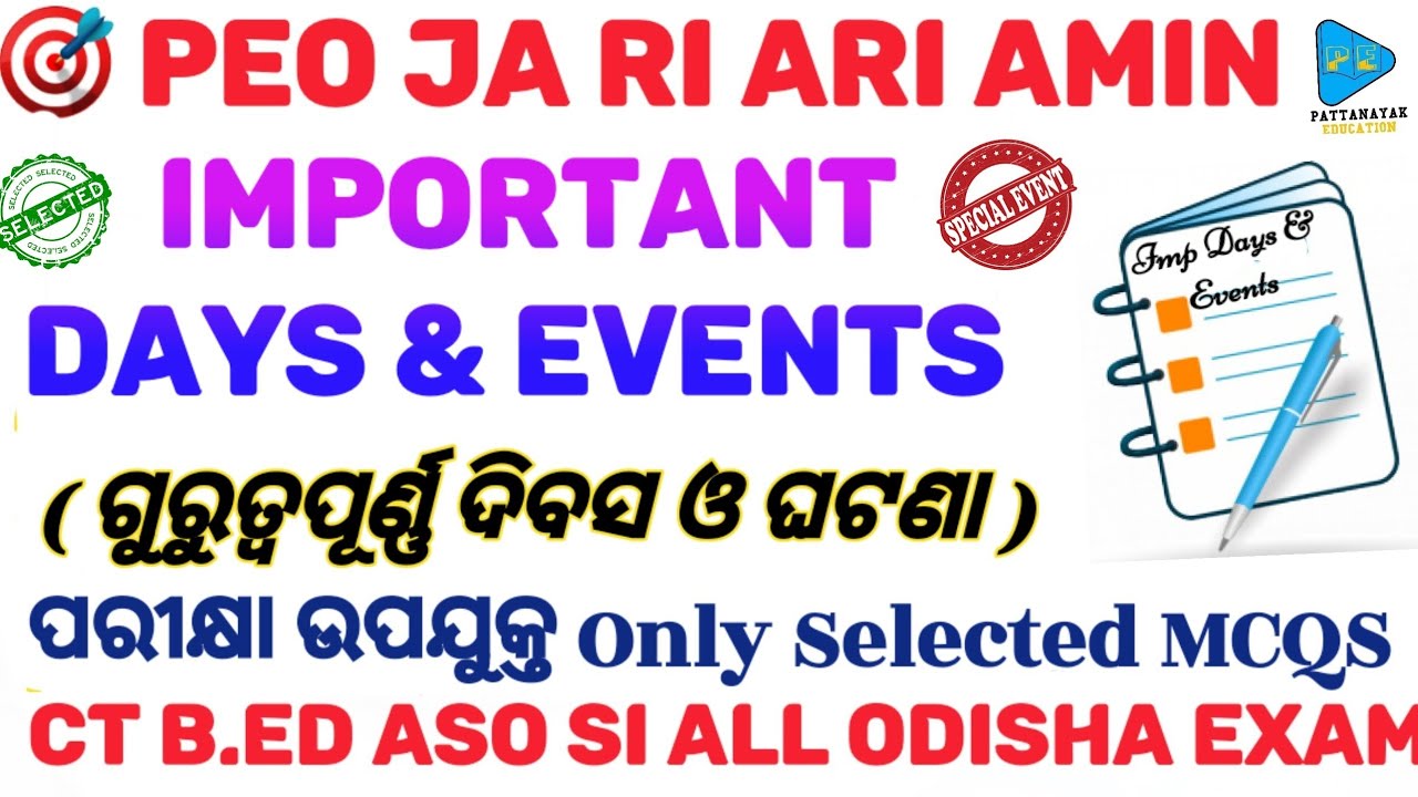 Important Days & Events ( National & International ) Selected Questions | For All Competitive Exam