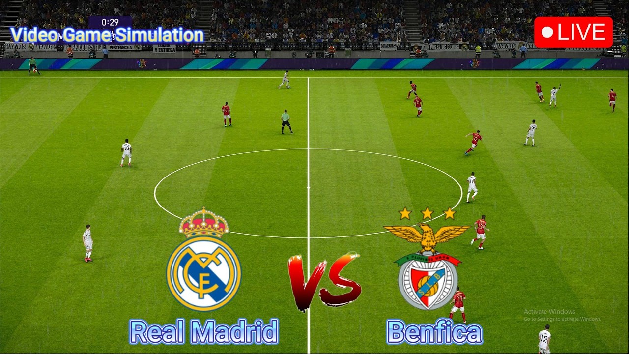 🔴LIVE : Real Madrid vs Benfica | Champions League - Play Offs - 1/16-finals | Video Game Simulation